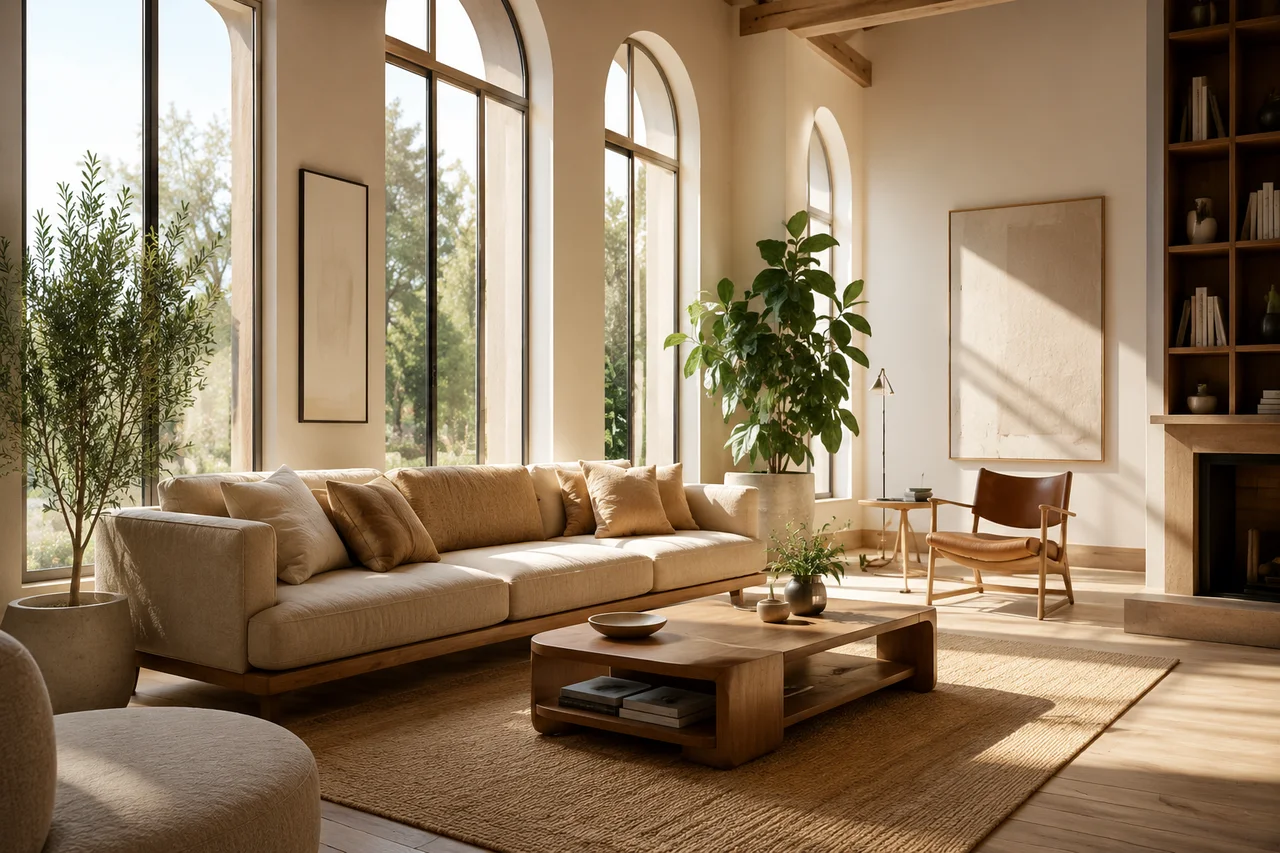 Interior reference image used to guide Krea 2 style, palette, and lighting
