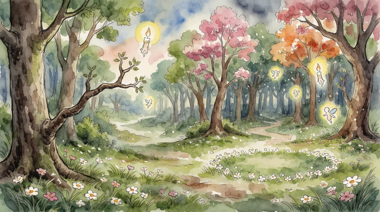 Krea 2 illustration test with fantasy forest and watercolor storybook style