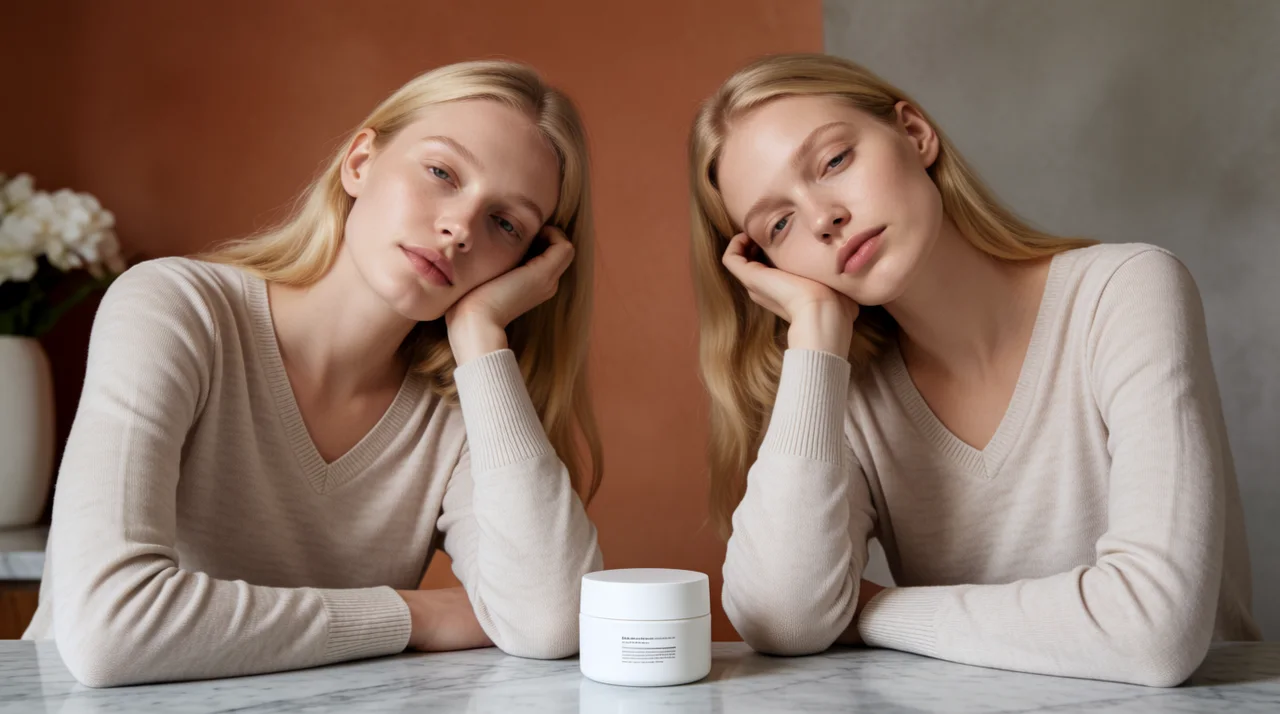 Krea 2 brand design use case showing luxury skincare campaign aesthetics