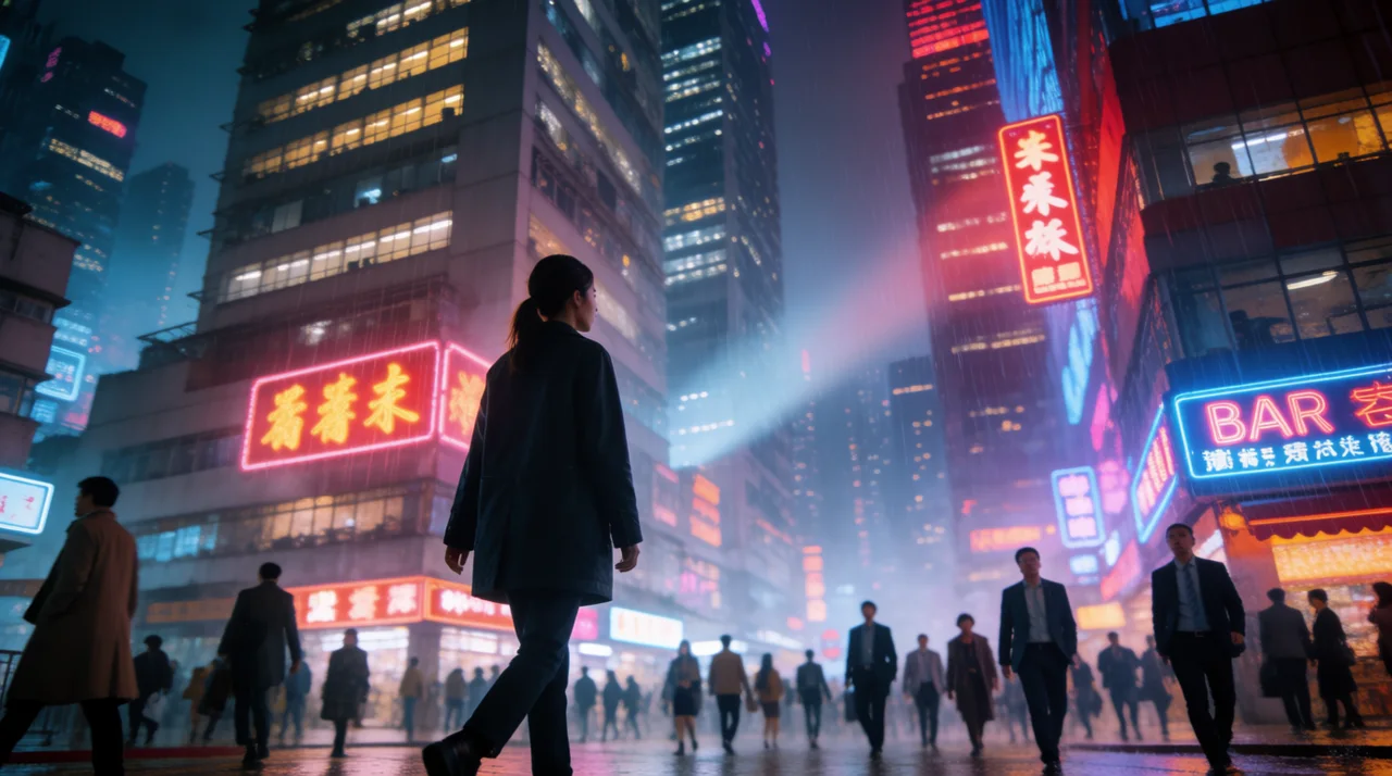Krea 2 storyboarding use case with neon city cinematic frame