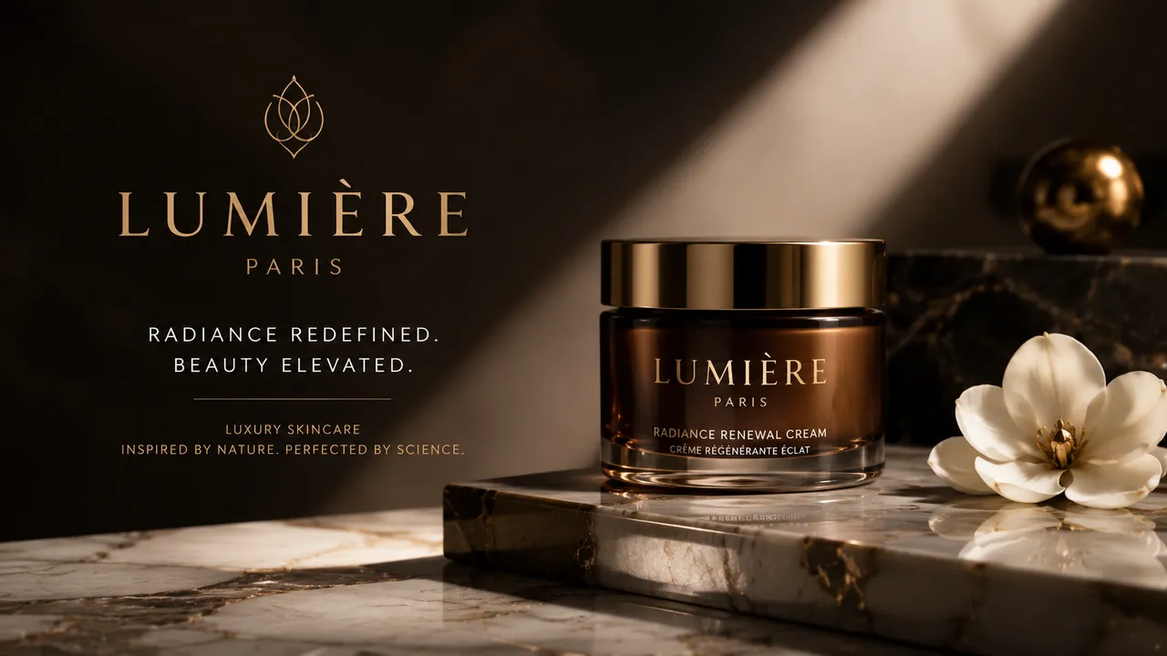 Krea 2 advertising result: luxury skincare concept with premium lighting and agency-style art direction